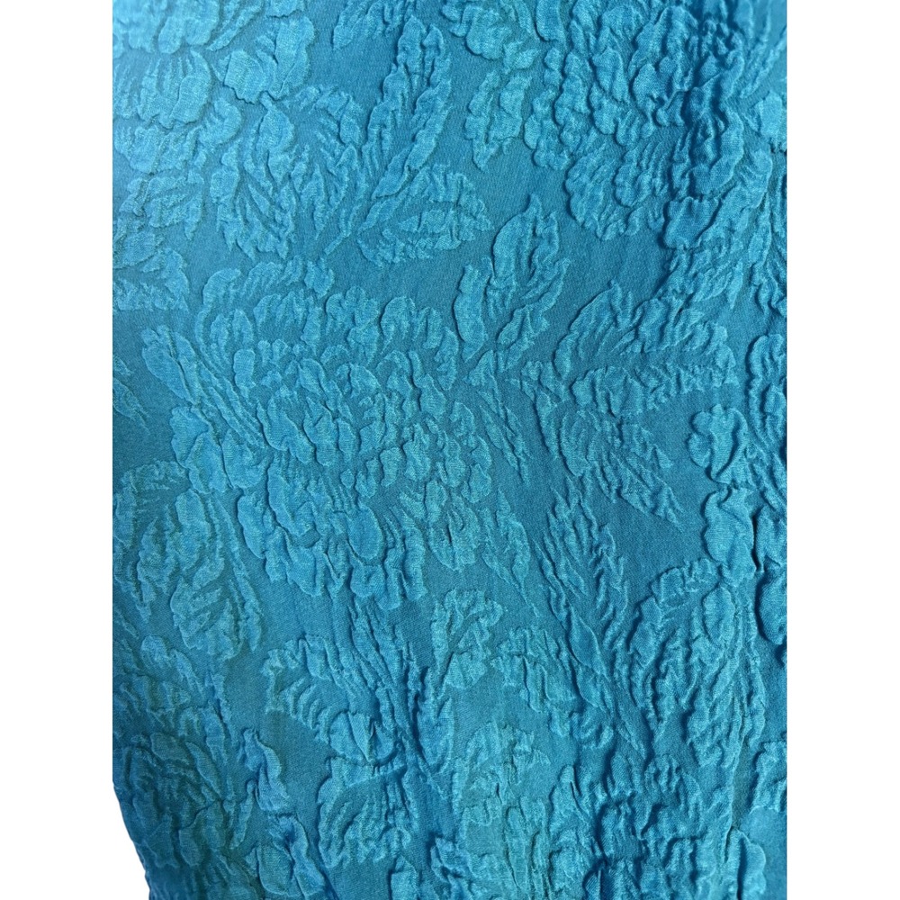 URU Pablo Pant Deep Blue Silk Crinkle Floral Jacquard Harem Pants One Size C483 - Picture 6 of 14